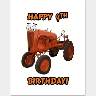 Happy 9th Birthday tractor design Posters and Art